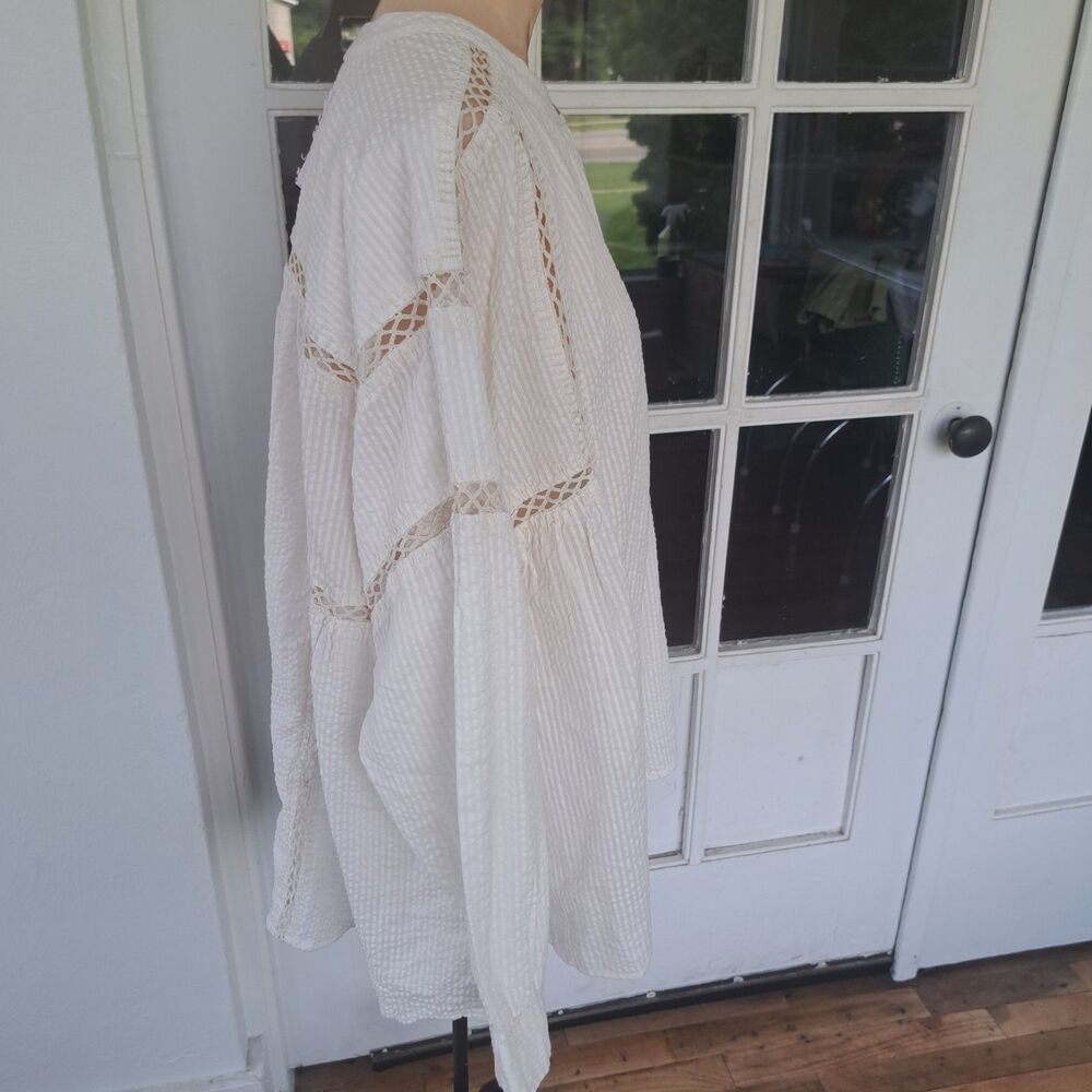 NEW Jaded Gypsy One Size White Long Sleeve Tunic Blouse Shirt Top Boho Oversized - Picture 12 of 13